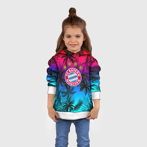 Детская толстовка Бавария Мюнхен неон тропики / 3D-Белый – фото 4