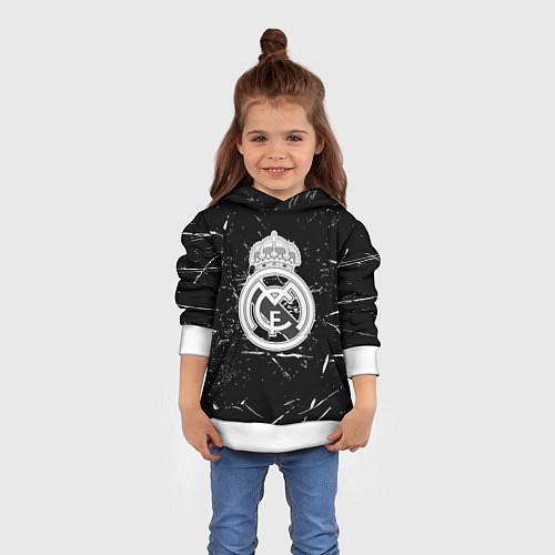 Детская толстовка Ювентус краски штрихи / 3D-Белый – фото 4