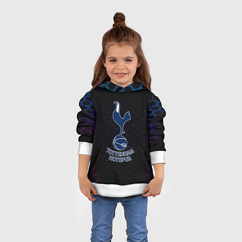 Детская толстовка ФК Тоттенхэм соты / 3D-Белый – фото 4
