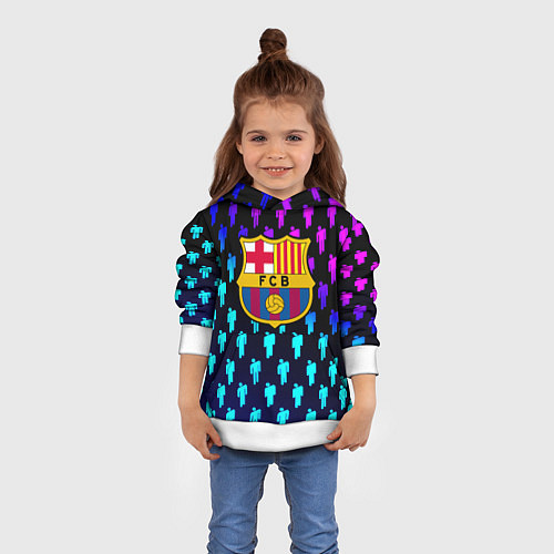 Детская толстовка Barcelona люди градиент неон / 3D-Белый – фото 4