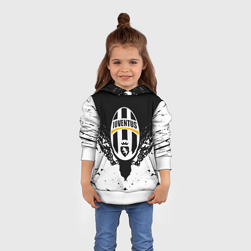 Детская толстовка Ювентус краски всплеск текстура / 3D-Белый – фото 4