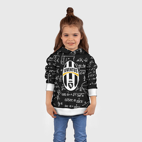 Детская толстовка Ювентус физика символы / 3D-Белый – фото 4
