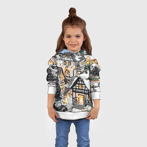 Детская толстовка Объемные новогодние дома / 3D-Белый – фото 4