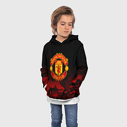 Толстовка-худи детская Манчестер Юнайтед камуфляж текстура, цвет: 3D-белый — фото 2