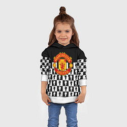 Толстовка-худи детская Манчестер Юнайтед люди паттерн, цвет: 3D-белый — фото 2