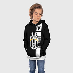 Толстовка-худи детская Ювентус геометрия белая, цвет: 3D-белый — фото 2