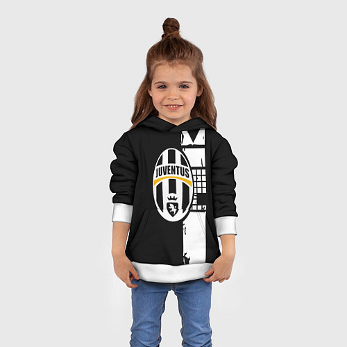 Детская толстовка Ювентус геометрия белая / 3D-Белый – фото 4