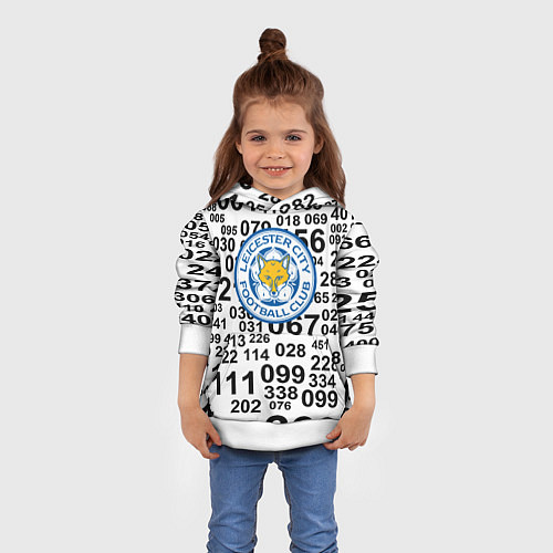 Детская толстовка Лестер сити цифры символы / 3D-Белый – фото 4