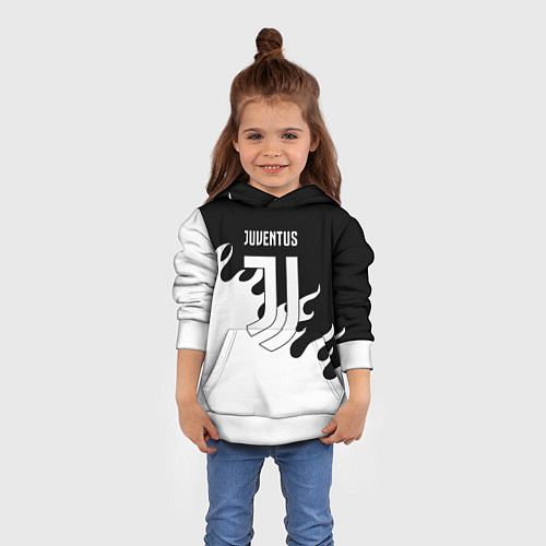 Детская толстовка Ювентус огонь текстура / 3D-Белый – фото 4