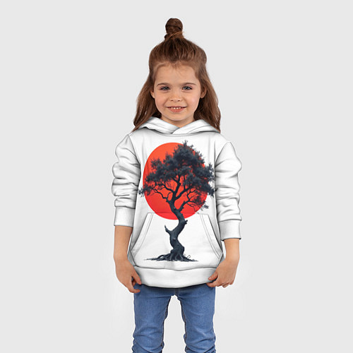 Детская толстовка Японское дерево и солнце / 3D-Белый – фото 4