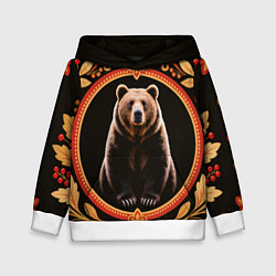 Детская толстовка Медведь в орнаменте