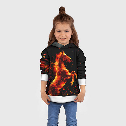 Детская толстовка Пламенный конь / 3D-Белый – фото 4
