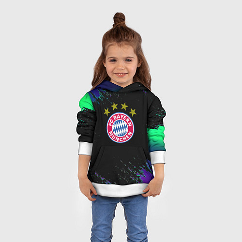 Детская толстовка Бавария Мюнхен краски текстура / 3D-Белый – фото 4