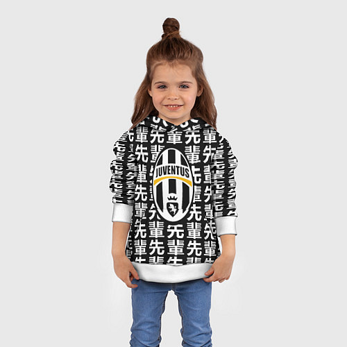 Детская толстовка Ювентус япония символы / 3D-Белый – фото 4