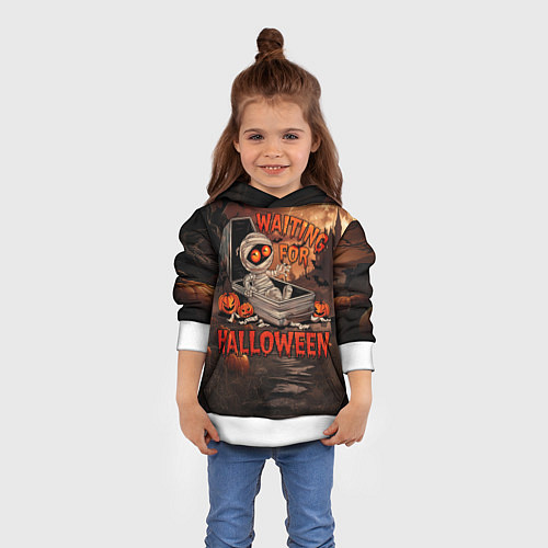 Детская толстовка Мумия в ожидании / 3D-Белый – фото 4