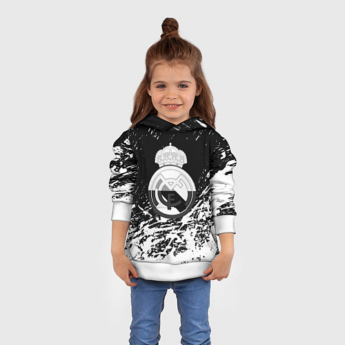 Детская толстовка Реал Мадрид краски текстура / 3D-Белый – фото 4