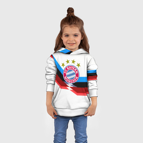 Детская толстовка Бавария Мюнхен геометрия спорт / 3D-Белый – фото 4