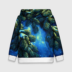 Детская толстовка Новогодние ветки елки