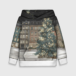 Детская толстовка Елка во дворе