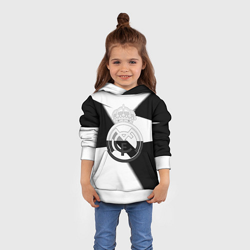 Детская толстовка Реал Мадрид геометрия полосы / 3D-Белый – фото 4