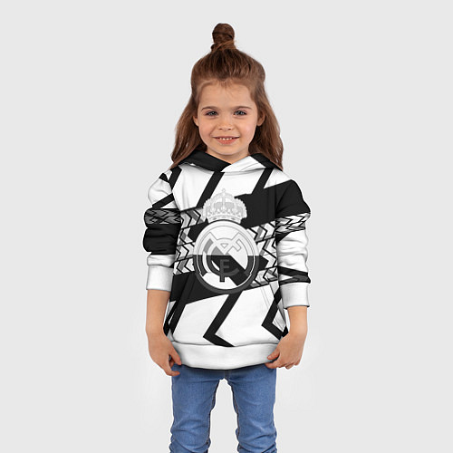 Детская толстовка Реал Мадрид краски полосы / 3D-Белый – фото 4