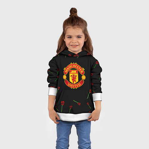 Детская толстовка Манчестер Юнайтед розы / 3D-Белый – фото 4