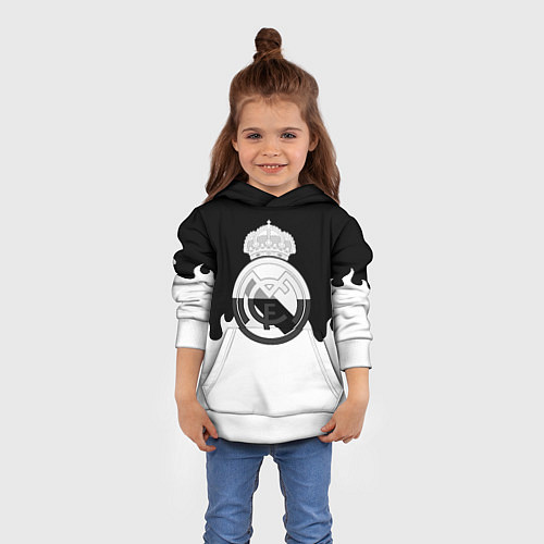 Детская толстовка Реал Мадрид огонь белый / 3D-Белый – фото 4