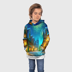 Толстовка-худи детская Праздничный новогодний салют, цвет: 3D-белый — фото 2