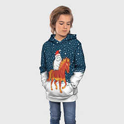 Толстовка-худи детская Кот Бендер и огненный конь - 2026, цвет: 3D-белый — фото 2