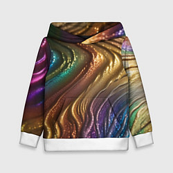 Толстовка-худи детская Сморщенные складочки жидкости, цвет: 3D-белый