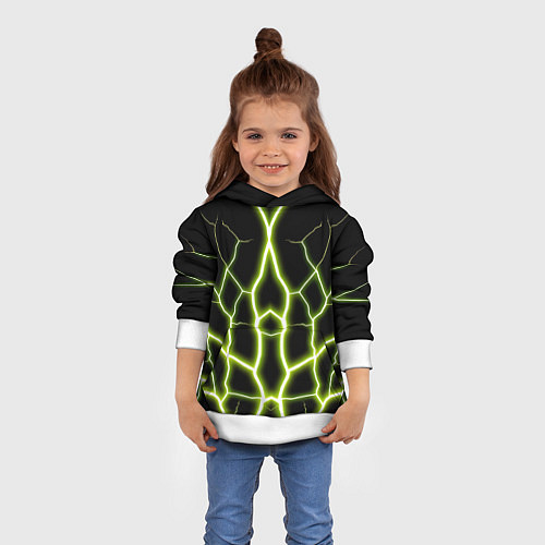Детская толстовка Color green black / 3D-Белый – фото 4