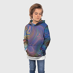 Толстовка-худи детская Абстрактная рябь, цвет: 3D-белый — фото 2