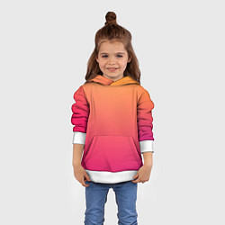 Толстовка-худи детская Color orange pink, цвет: 3D-белый — фото 2