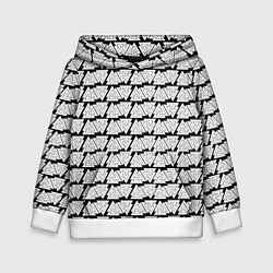 Толстовка-худи детская Символы валькнут как защитная кольчуга, цвет: 3D-белый
