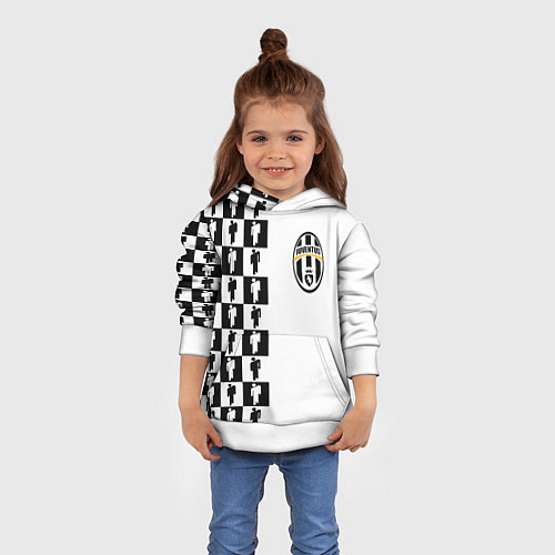 Детская толстовка Ювентус паттерн люди / 3D-Белый – фото 4