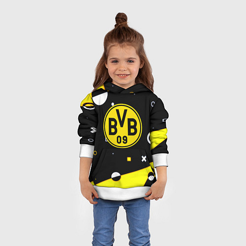 Детская толстовка Borussia геометрия текстура / 3D-Белый – фото 4