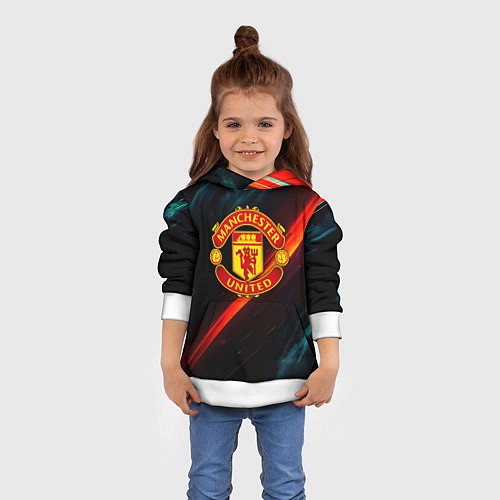 Детская толстовка Манчестер Юнайтед абстракция / 3D-Белый – фото 4
