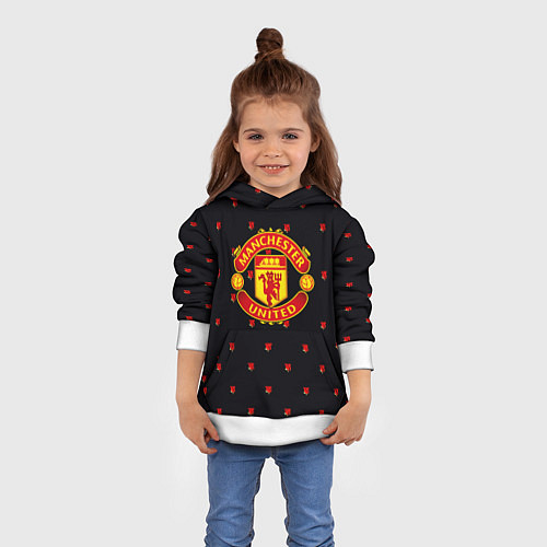 Детская толстовка Манчестер Юнайтед розы текстура / 3D-Белый – фото 4