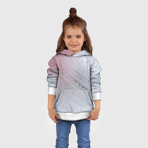 Детская толстовка Морозные полосы на стекле / 3D-Белый – фото 4