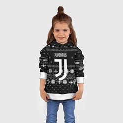Толстовка-худи детская Ювентус новый год текстура, цвет: 3D-белый — фото 2