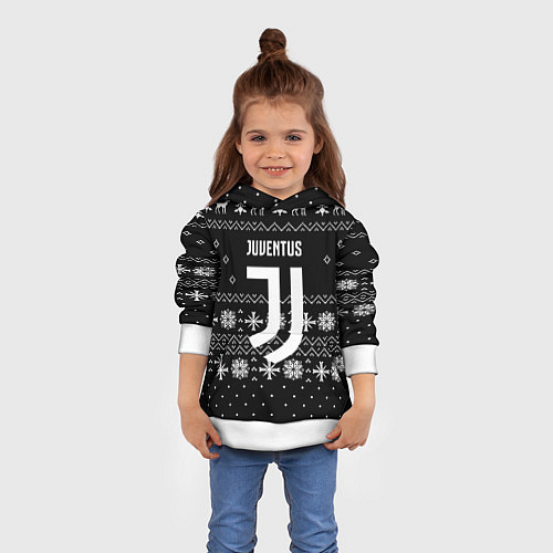 Детская толстовка Ювентус новый год текстура / 3D-Белый – фото 4