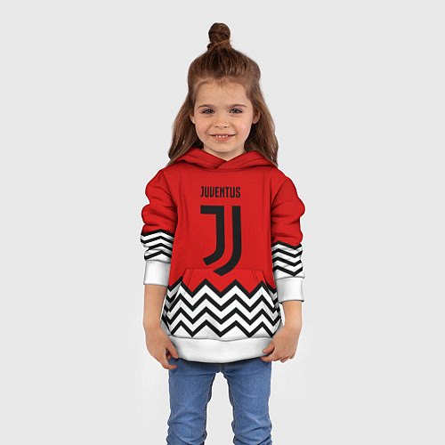 Детская толстовка Ювентус полосы спорт / 3D-Белый – фото 4