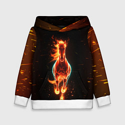 Детская толстовка Огненная лошадь из темноты