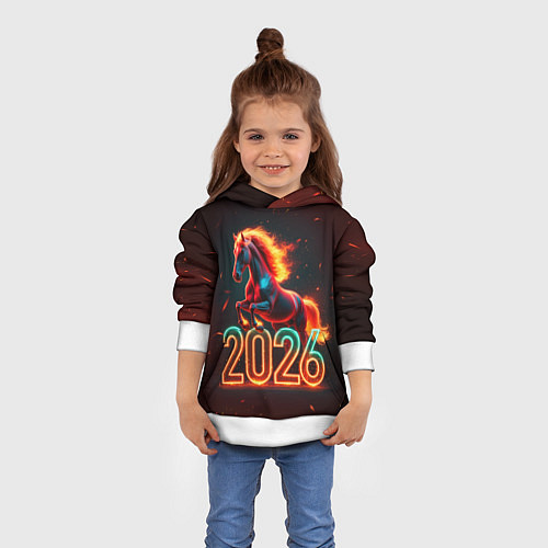 Детская толстовка Светящаяся лошадь 2026 / 3D-Белый – фото 4