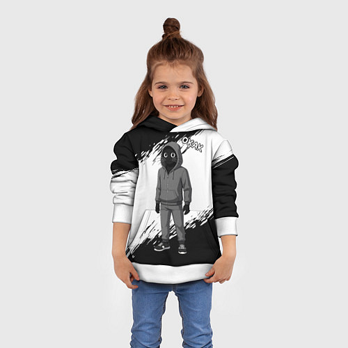 Детская толстовка Окак - кот мем / 3D-Белый – фото 4
