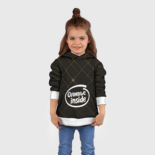 Детская толстовка Оливье внутри / 3D-Белый – фото 4