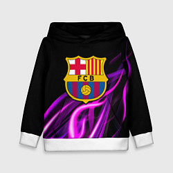Детская толстовка Барселона неоновый огонь текстура