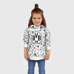Толстовка-худи детская Borussia game pattern, цвет: 3D-белый — фото 2