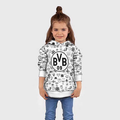 Детская толстовка Borussia game pattern / 3D-Белый – фото 4