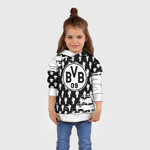 Детская толстовка Borussia люди краски / 3D-Белый – фото 4